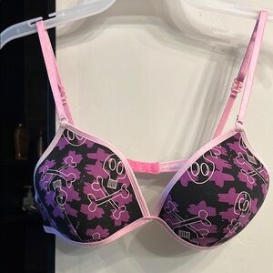 3/$15! 69 slam Pink and Purple Skull Print Bra